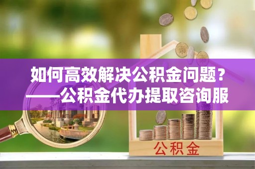 昌邑如何高效解决公积金问题？——公积金代办提取咨询服务指南